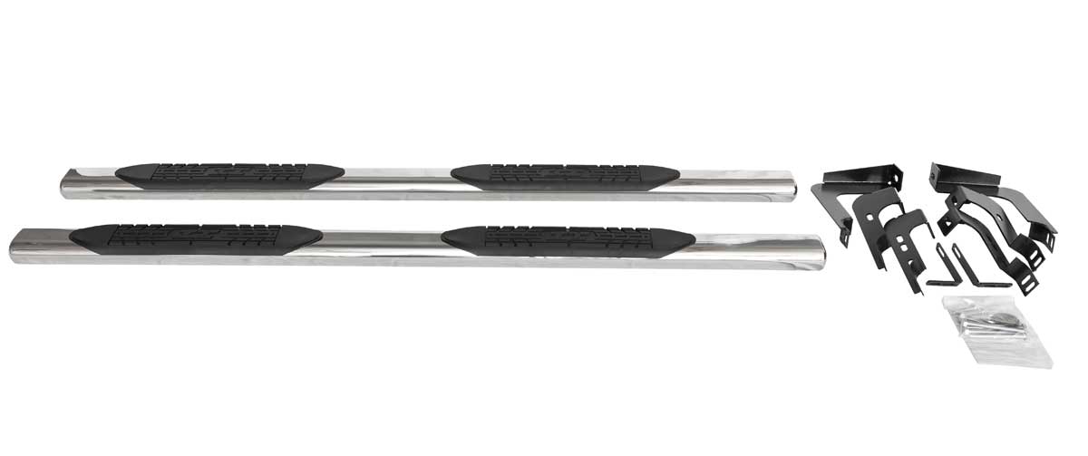 Chevy Silverado 1500 Double Cab 5 inch Oval Black Nerf Bars Cab Length - Pair