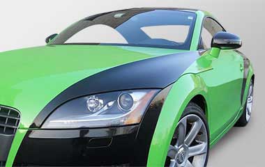 Avery Vinyl Wrap Light Green Pearlescent and Black Gloss.