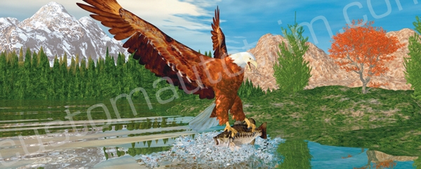 Eagle Catching Fish Rear Window Graphic