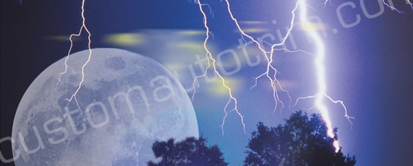 Moon and Lightning Rear Window Graphic