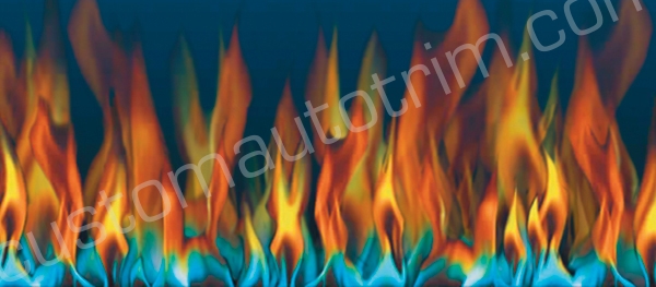 Blue and Orange Flames Rear Window Graphic