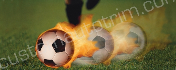 Flaming Soccer Rear Window Graphic