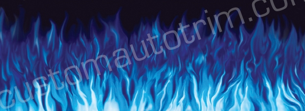 Blue Flames Rear Window Graphic