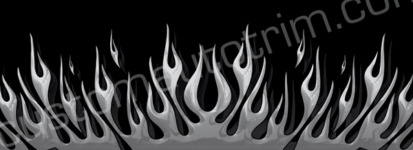 Grey Flames Rear Window Graphic