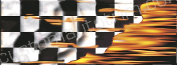 Flaming Checkered Flag Rear Window Graphic