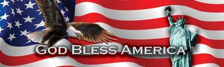 God Bless America Flag Rear Window Graphic