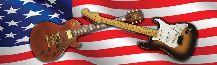 Guitars and American Flag Rear Window Graphic