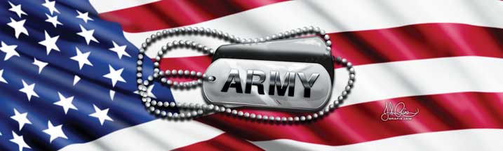 John Rios Army Tags and Flag Rear Window Graphic