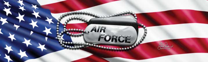 John Rios Air Force Tags and Flag Rear Window Graphic