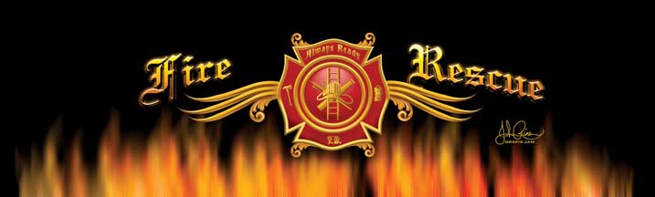 John Rios Fire Rescue Rear Window Graphic