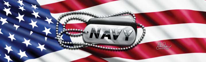 John Rios Navy Tags and Flag Rear Window Graphic