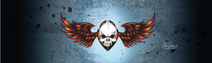John Rios Wing Skull Rear Window Graphic