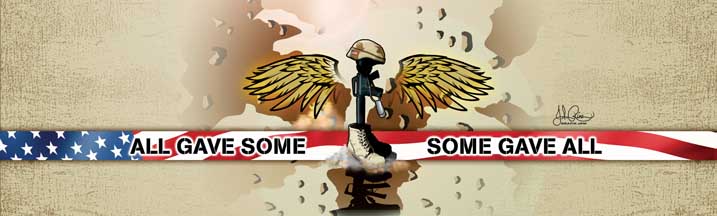 John Rios Some Gave All Rear Window Graphic