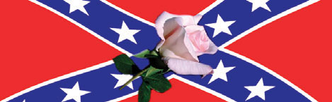 Southern Belle Rose and Confederate Flag Rear Window Graphic