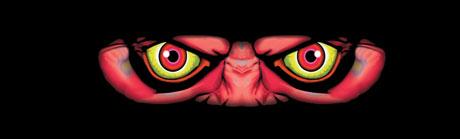 Red Monster Closeup Eyes Rear Window Graphic
