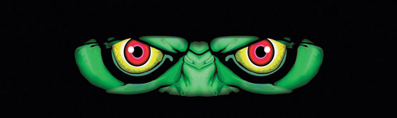 Green Monster Closeup Eyes Rear Window Graphic