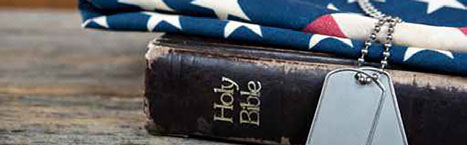 Bible, Flag, and Dog Tags Patriotic Rear Window Graphic