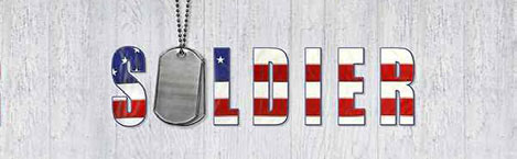 Soldier Dog Tags Patriotic Flag Rear Window Graphic