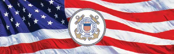 US Coast Guard and American Flag Rear Window Graphic