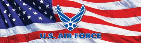 US Air Force Logo and American Flag Rear Window Graphic