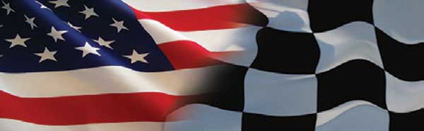 American Flag  and Checkered Racing Flag Rear Window Graphic