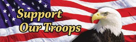 Support Our Troops Eagle Head and Flag Rear Window Graphic Rear Window Graphic