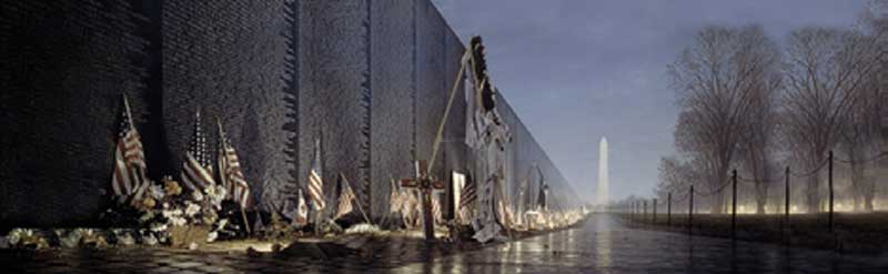 VIETNAM VETS MEMORIAL WALL WITH FLAGS Rear Window Graphic