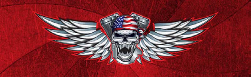 Winged Skull Patriot Rear Window Graphic