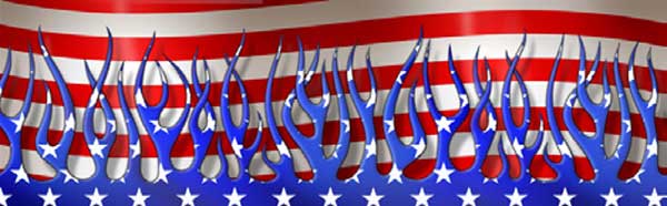 American Flag Flames Rear Window Graphic