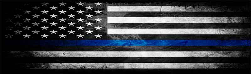 The Thin Blue Line American Flag, Blue Lives Matter Honor Police Officers Flag Rear Window Graphic