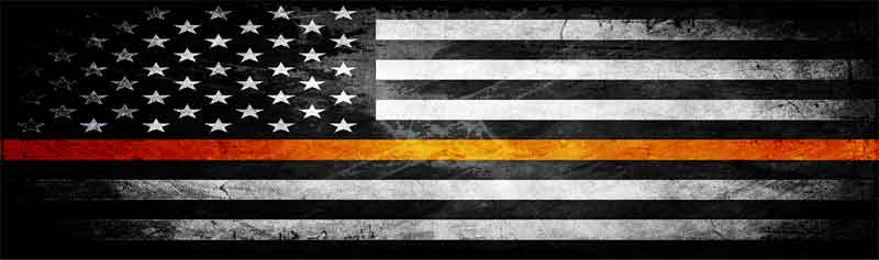 The Thin Orange Line American Flag, Honor Search and Rescue Workers Rear Window Graphic