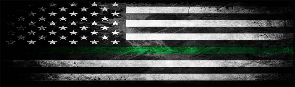 The Thin Green Line American Flag, Border Patrol Agents Rear Window Graphic