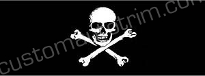 Jolly Roger Pirate Flag Window Graphic; Skull and Crossbones Rear Window Graphic