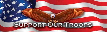 Support Our Troops American Flag Rear Window Graphic